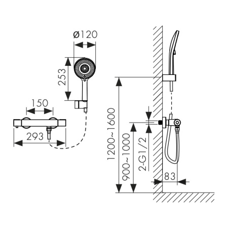 05377 Смеситель KAISER Serio для душа с термостатом